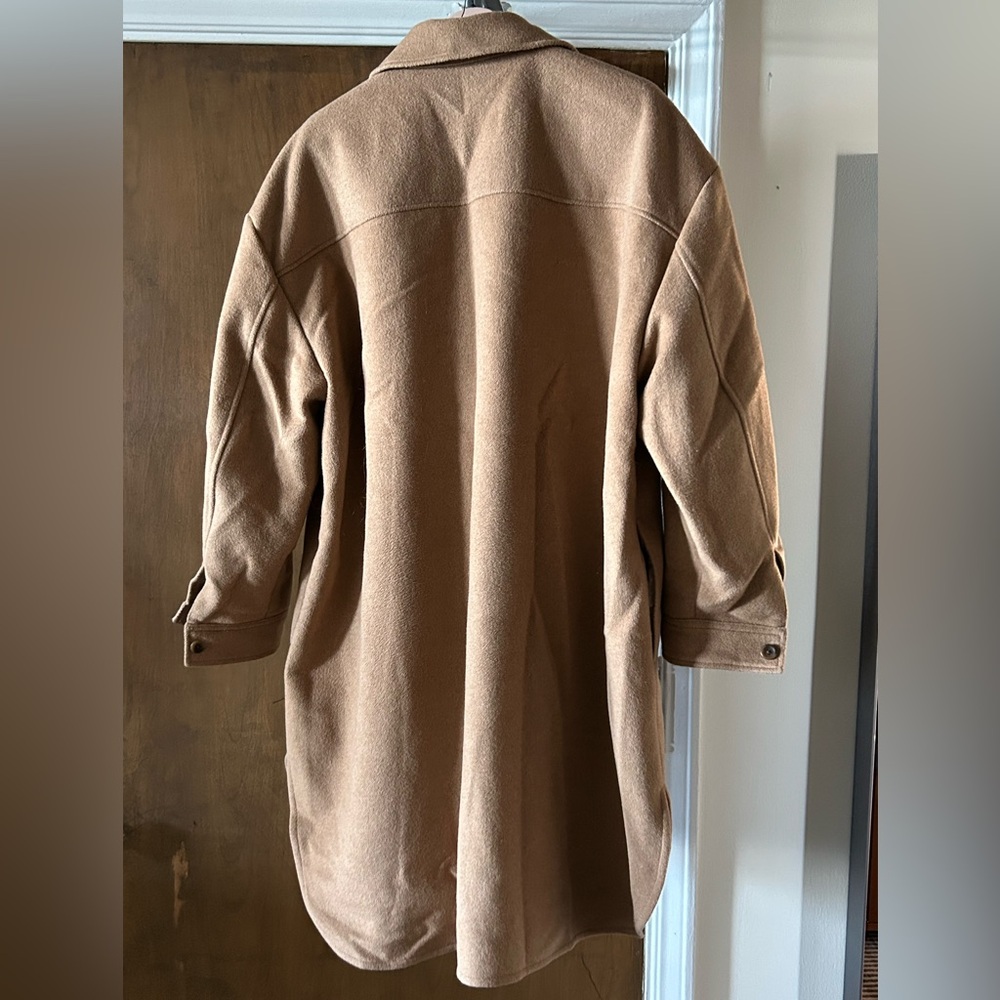 GAP Camel Wool Oversized Shirt Jacket - Picture 2 of 4